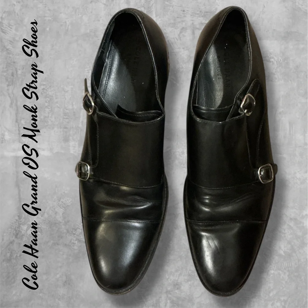 🌸Cole Haan Black Monk Strap Loafers